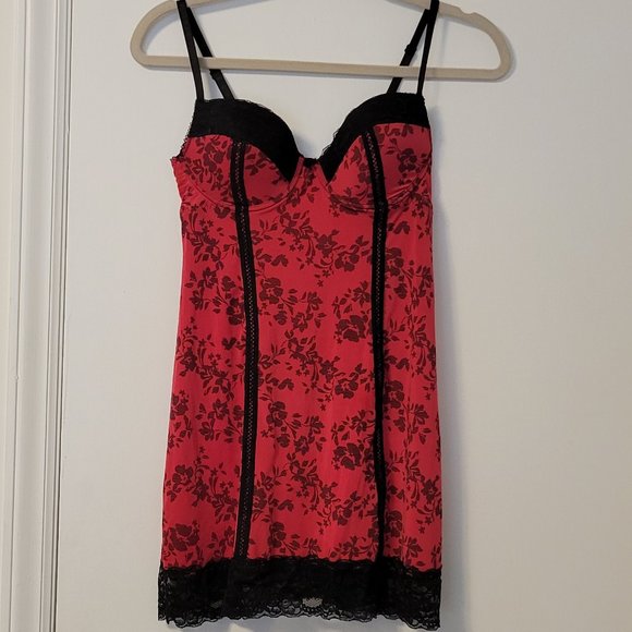Marilyn Monroe red & black intimate apparel teddy slip Sz: M - Picture 2 of 5